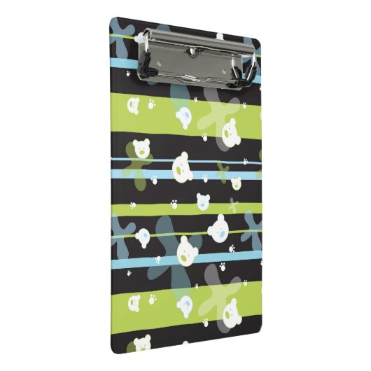 Schudpatroon met kleine beren mini klembord (Schuin)