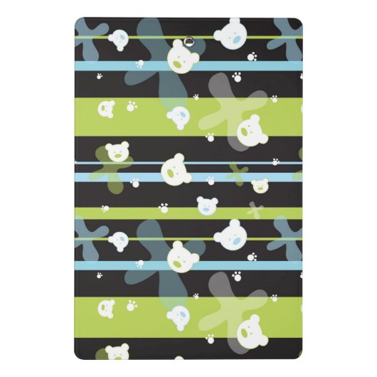 Schudpatroon met kleine beren mini klembord (Achterkant)