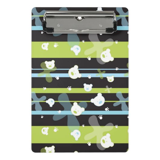 Schudpatroon met kleine beren mini klembord (Voorkant)