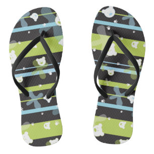 Schudpatroon met kleine beren teenslippers