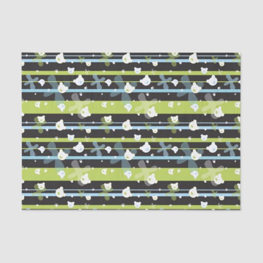 Schudpatroon met kleine beren tissuepapier (Voorkant)