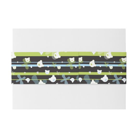 Schudpatroon met kleine beren uitnodigingen wikkel (Achterkant Voorbeeld)