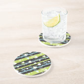 Schudpatroon met kleine beren zandsteen onderzetter (Zijkant)