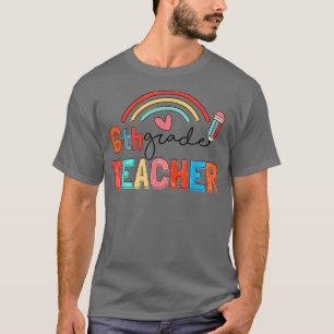 Schudpenseel regenboog 6e graad leraar terug naar t-shirt