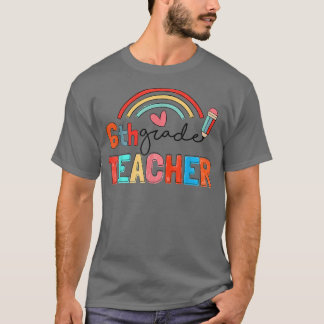 Schudpenseel regenboog 6e graad leraar terug naar t-shirt