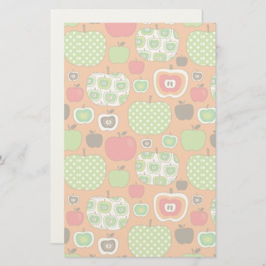 Schudschilfering van appelen briefpapier (Voorkant / Achterkant)