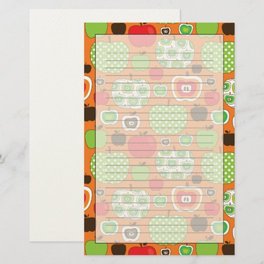 Schudschilfering van appelen briefpapier (Voorkant / Achterkant)