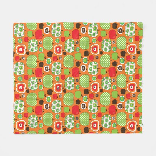 Schudschilfering van appelen fleece deken (Voorkant (Horizontaal))