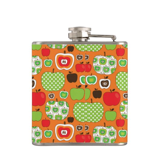 Schudschilfering van appelen heupfles (Achterkant)