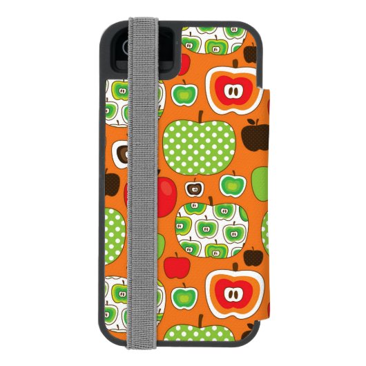 Schudschilfering van appelen incipio iPhone portemonnee hoesje (Agenda Achterkant)