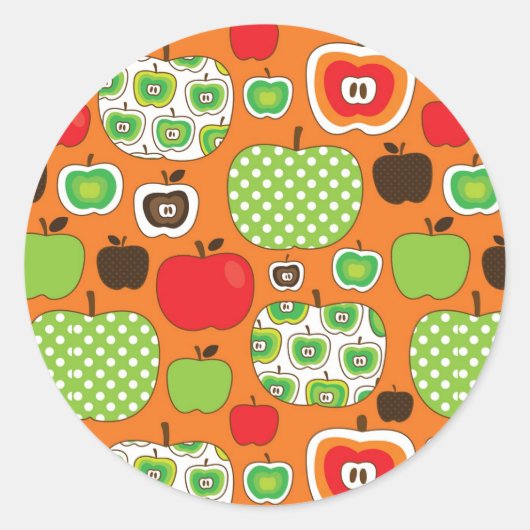 Schudschilfering van appelen ronde sticker (Voorkant)
