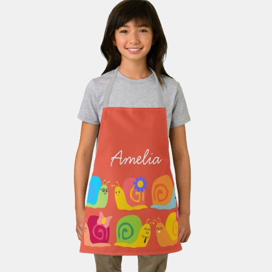 Schudslakken kleurrijke kinder kunst of koken schort (Insitu)