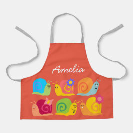 Schudslakken kleurrijke kinder kunst of koken schort