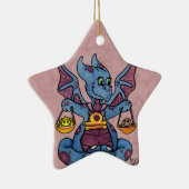 Schudster met sierlijke baby draak keramisch ornament (Rechts)