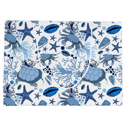 Schudstrandschildpadden patroontas groot cadeauzakje (Achterkant)