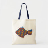 Schudvis-illustratie in natuurlijke aardkleuren tote bag (Voorkant)