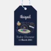 Schudvis uit de cartoon van de ruimte cadeaulabel (Voorkant)