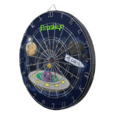 Schudvis uit de cartoon van de ruimte dartbord (Voorkant Rechts)