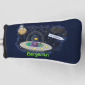 Schudvis uit de cartoon van de ruimte golfheadcover (Voorkant)