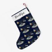 Schudvis uit de cartoon van de ruimte kleine kerstsok (Achterkant (Hangend))