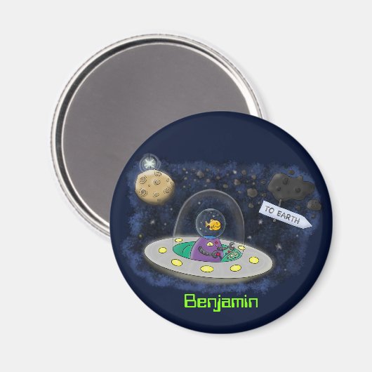 Schudvis uit de cartoon van de ruimte magneet (Voorkant / Achterkant)