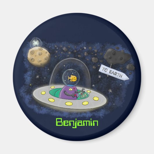 Schudvis uit de cartoon van de ruimte magneet (Voorkant)