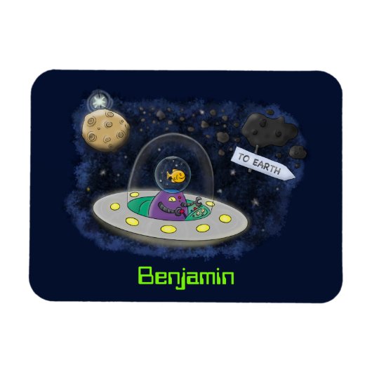 Schudvis uit de cartoon van de ruimte magneet (Horizontaal)