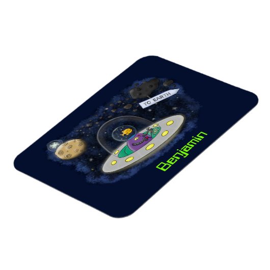 Schudvis uit de cartoon van de ruimte magneet (Linkerzijde)