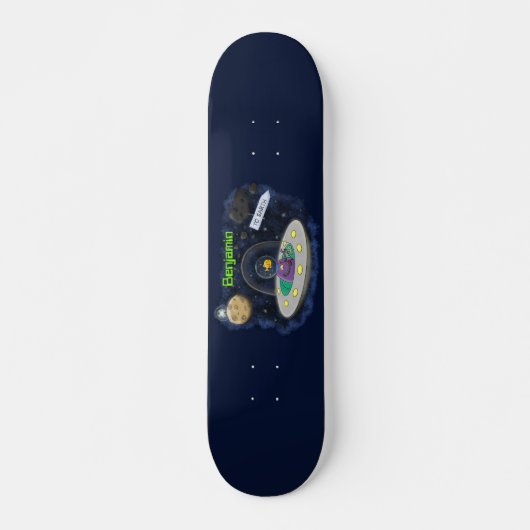Schudvis uit de cartoon van de ruimte persoonlijk skateboard (Voorkant)