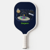 Schudvis uit de cartoon van de ruimte pickleball paddle (Achterkant)