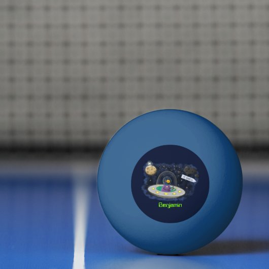 Schudvis uit de cartoon van de ruimte pingpongbal (Net)