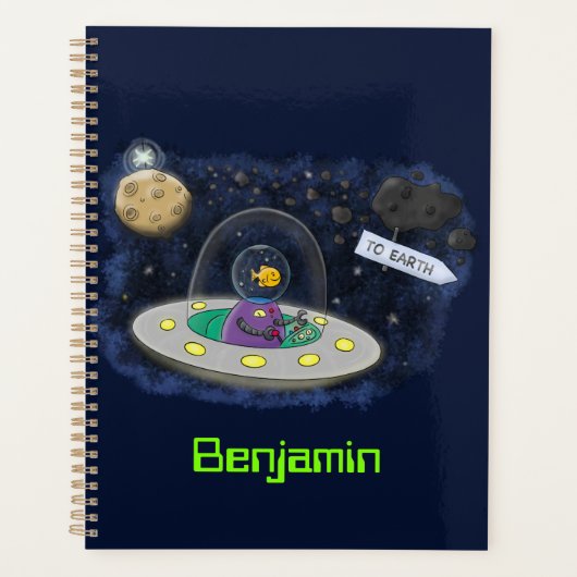 Schudvis uit de cartoon van de ruimte planner (Voorkant)