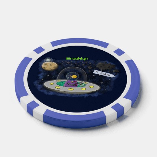 Schudvis uit de cartoon van de ruimte poker chips (Enkel)