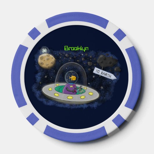 Schudvis uit de cartoon van de ruimte poker chips (Achterkant)