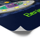 Schudvis uit de cartoon van de ruimte poster (Hoek)