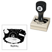 Schudvis uit de cartoon van de ruimte rubberstempel (Gestempeld)