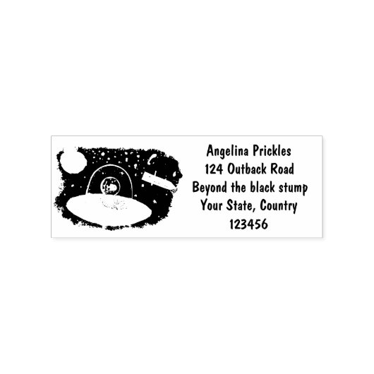 Schudvis uit de cartoon van de ruimte rubberstempel (Afrduk)