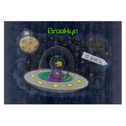 Schudvis uit de cartoon van de ruimte snijplank (Voorkant)