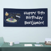 Schudvis uit de cartoon van de ruimte spandoek (Beurs)