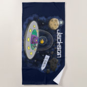 Schudvis uit de cartoon van de ruimte strandlaken (Voorkant)