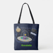 Schudvis uit de cartoon van de ruimte tote bag (Achterkant)