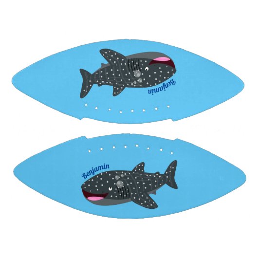 Schudwalvishaai blij met cartoon illustratie american football (Panelen)