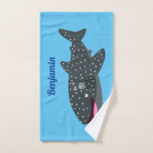 Schudwalvishaai blij met cartoon illustratie bad handdoek (Handdoek)