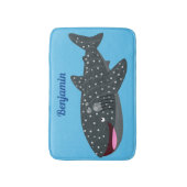 Schudwalvishaai blij met cartoon illustratie badmat (Voorkant Verticaal)