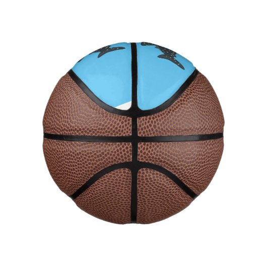 Schudwalvishaai blij met cartoon illustratie basketbal (Rechts)