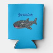 Schudwalvishaai blij met cartoon illustratie blikjeskoeler (Voorkant)