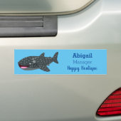 Schudwalvishaai blij met cartoon illustratie bumpersticker (Op auto)