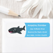 Schudwalvishaai blij met cartoon illustratie etiket (Insitu)