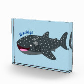 Schudwalvishaai blij met cartoon illustratie fotoblokken (Rechts)