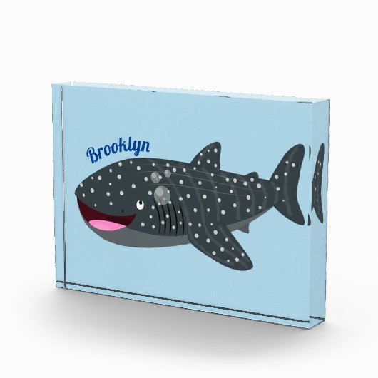 Schudwalvishaai blij met cartoon illustratie fotoblokken (Rechts)